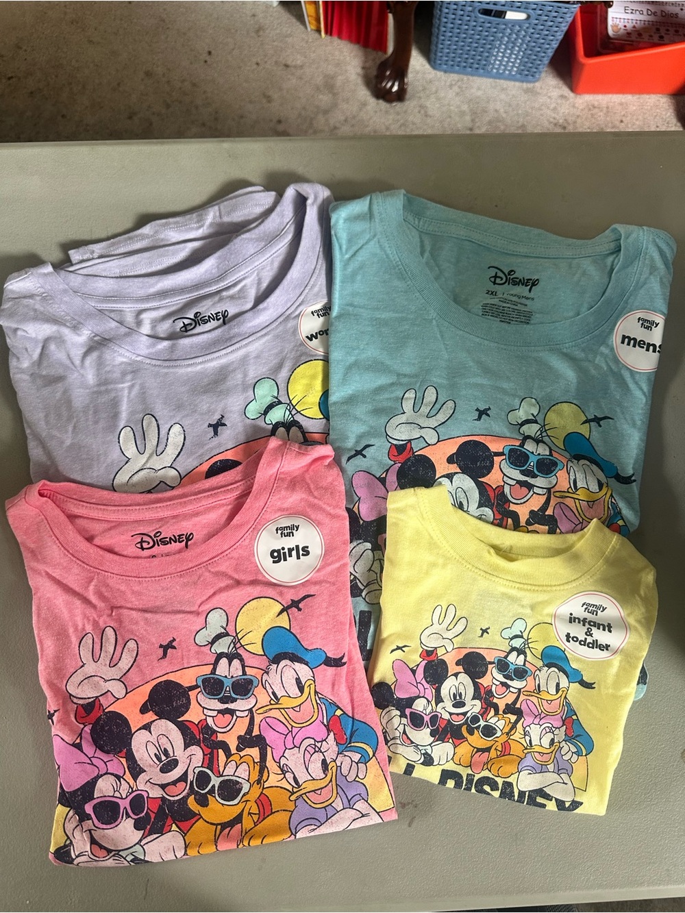 Disney Womens Graphic Tee in Lavender with Pastel Print